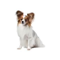 Papillon dog breed no background