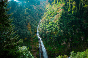 Ayder Watefall in Camlihemsin, Rize. Gelintulu Selalesi. Famous touristic a place. Ayder Plateau in...