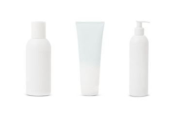 Set of a white tubes with cosmetic product