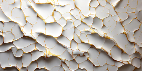 Abstract artwork White and gold lines with minimalism abstract pattern