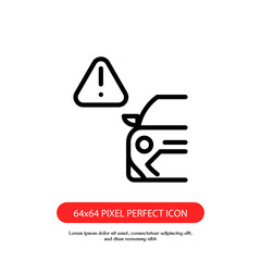 car alert outline icon pixel perfect good for web and mobile