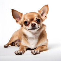 Chihuahua lying isolated on a white background