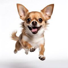 Obraz premium Chihuahua dog running isolated on a white background