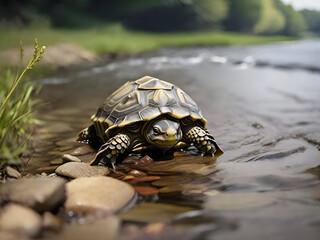 turtle in a river 
