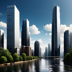 Obraz premium skyscrapers in the city