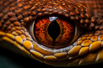 Fototapeta premium close-up of a snake's eye, macro texture of wildlife animal