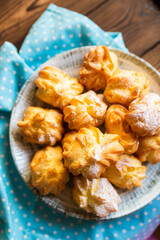 Homemade tasty sugar cookies on plate