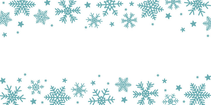 christmas snowflake border isolated vector illustration