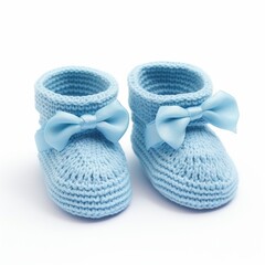 blue baby shoes isolated  generated by AI