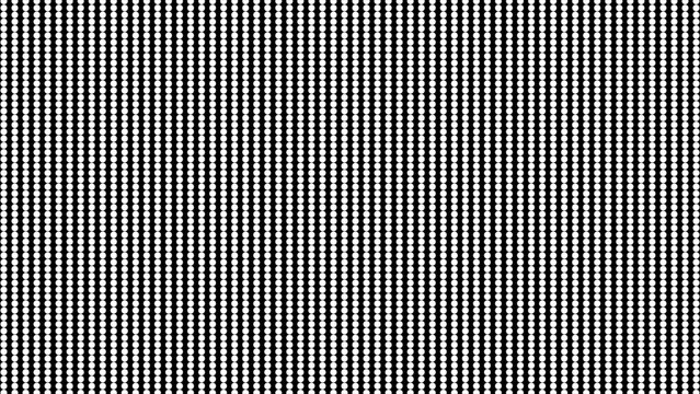 Abstract dynamic with white dots on transparent black background. Motion modern animation. Halftone style. Texture of dots pattern