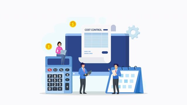 Cost control concept. Idea of financial planning savings.  2d video animation 4k clip