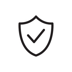 Shield icon. Security shield icon, symbol, sign. Shield with check mark - obrazy, fototapety, plakaty
