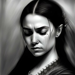 a sad looking woman