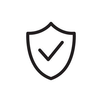 Shield icon. Security shield icon, symbol, sign. Shield with check mark