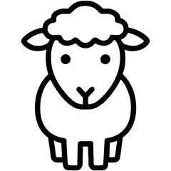 line drawing cute little sheep