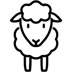 line drawing cute little sheep