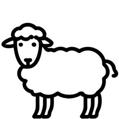 line drawing cute little sheep