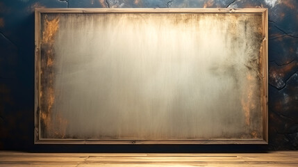Texture gray rectangle in a wooden frame with space for text.