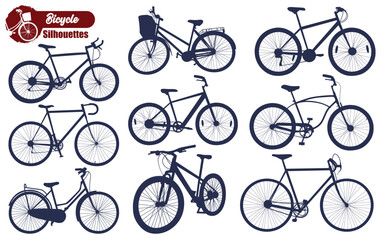 Obraz premium Bicycle or Cycle Black Vector Silhouettes