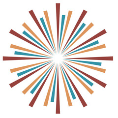 Obraz premium Sunburst Element Radial Retro 