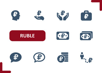 Ruble Icons. Cash, Rouble, Bill, Money, Buy, Pay, Buying, Paying Icon