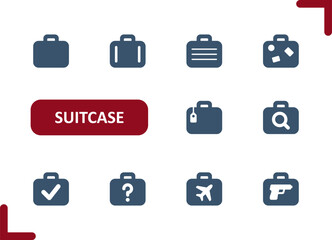 Suitcase Icons. Luggage, Briefcase, Baggage Icon