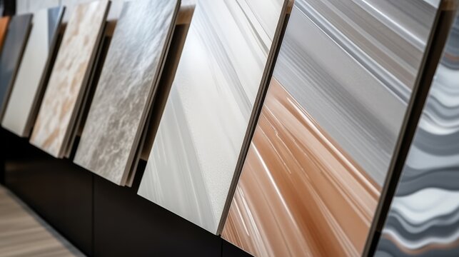 Porcelain stoneware tiles in a store