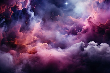 Universe with stars, constellations, galaxies, nebulae and gas and dust clouds