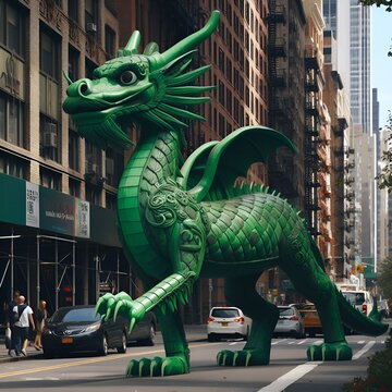 The Year of the green wooden Dragon walks the streets of New York