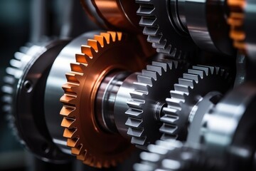interconnected gears from a machine