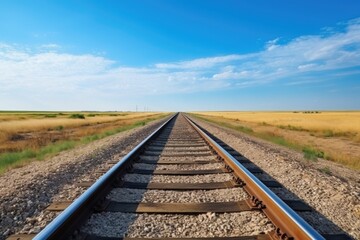 two parallel railway tracks extending into the distance