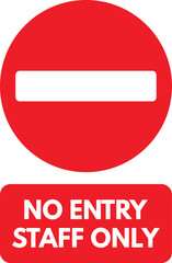 No entry staff only sign . Staff only label sign . Vector illustration - obrazy, fototapety, plakaty