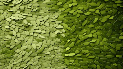 An organic arrangement of verdant ovals creates a lush and lively tapestry of natural beauty, evoking feelings of growth and harmony amidst a sea of vibrant foliage