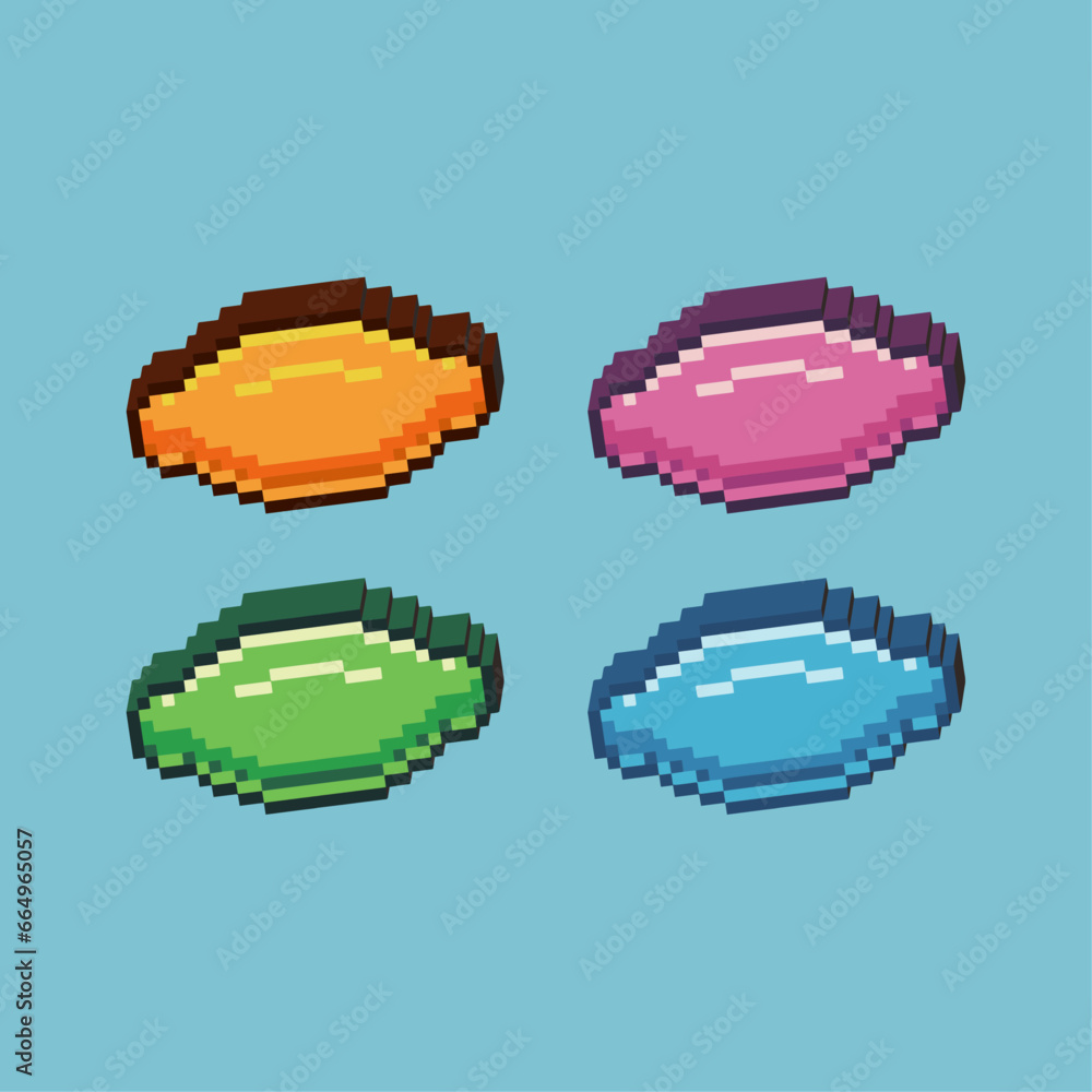 Poster isometric pixel art 3d of lemon fruit for items asset. lemon fruit on pixelated style.8bits perfect 