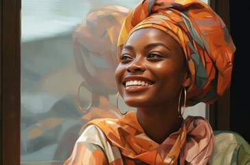 portrait of stunning and beautiful woman, dressed in turban - obrazy, fototapety, plakaty