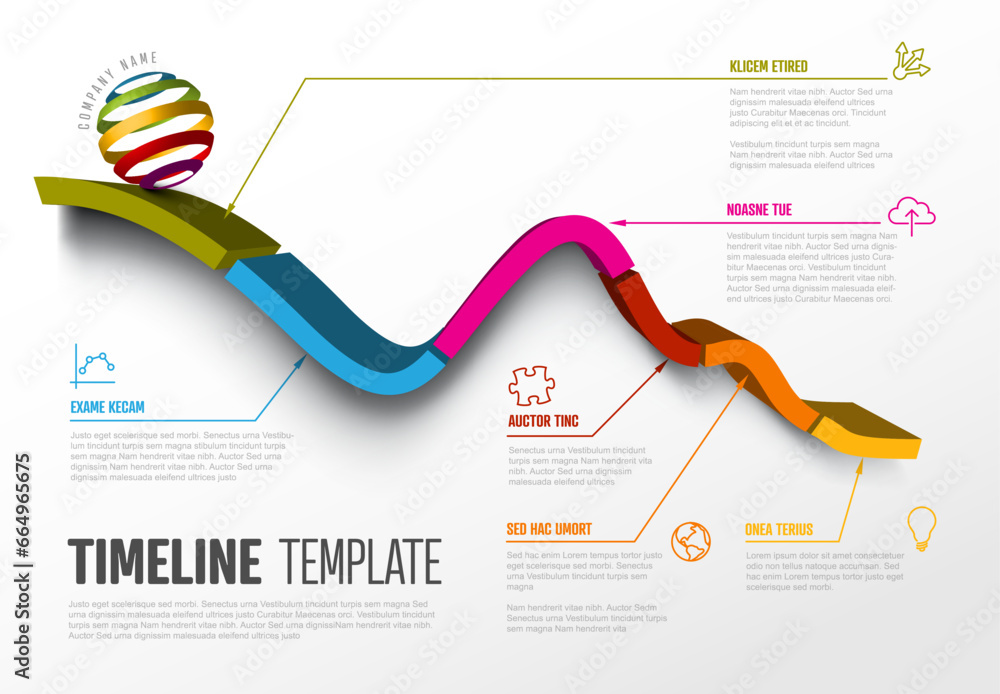 Poster infographic timeline report template with graph