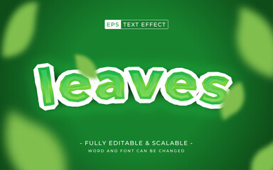 Leaves editable text effect- tropical green