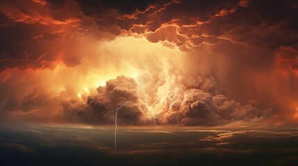 Dramatic Skies Unleashing Nature's Fury: A Symphony of Colors and Chaos - Generative AI