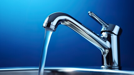 Water flowing from the tap made with Ai generative technology