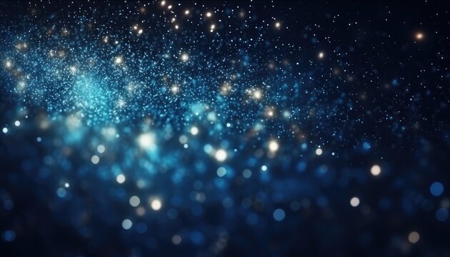 Dark Blue Glow Particle Glitter Abstract Background,christmas,greeting,celebration background © Klay