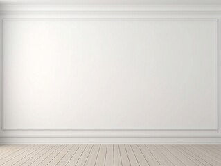 3D render blank white gallery wall frame mockup generative ai