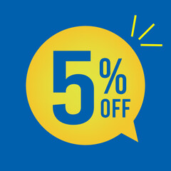 5% OFF, Super Discount. Discount Promotion Special Offer, 5% Discount, special offer. blue balloon banner template