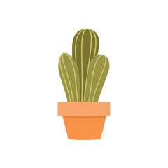 Cactus icon. Flat illustration of a succulent in a flower pot. Vector 10 EPS.