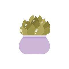Cactus icon. Flat illustration of a succulent in a flower pot. Vector 10 EPS.