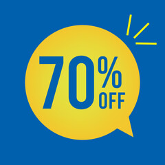 70% OFF, Super Discount. Discount Promotion Special Offer, 70% Discount, special offer. blue balloon banner template