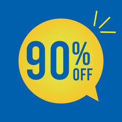 90% OFF, Super Discount. Discount Promotion Special Offer, 90% Discount, special offer. blue balloon banner template