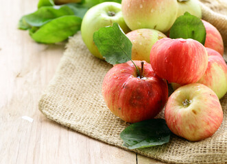natural organic fruits apples on the table