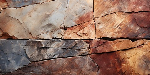 Fototapeta premium Red and Brown Rough Stone Texture Background. Rock Surface Background