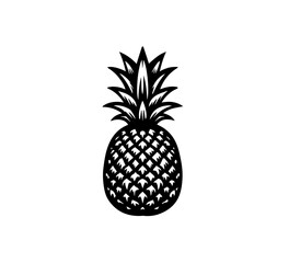 Pineapple black and white illustration vintage vector