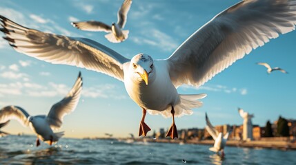 Seagulls in Collective Flight. Generative AI